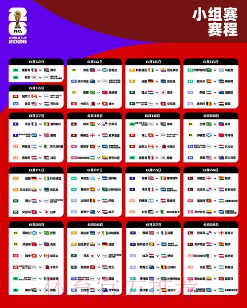 2026世界杯小组赛赛程官方发布完整安排怎么查